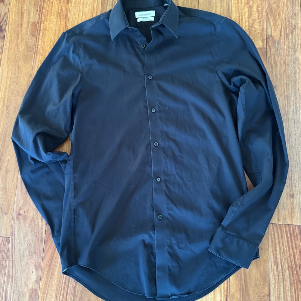 Calvin Klein Black Herringbone Shirt Slim fit